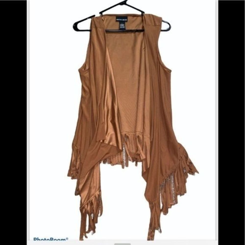 Brown ruffle cardigan